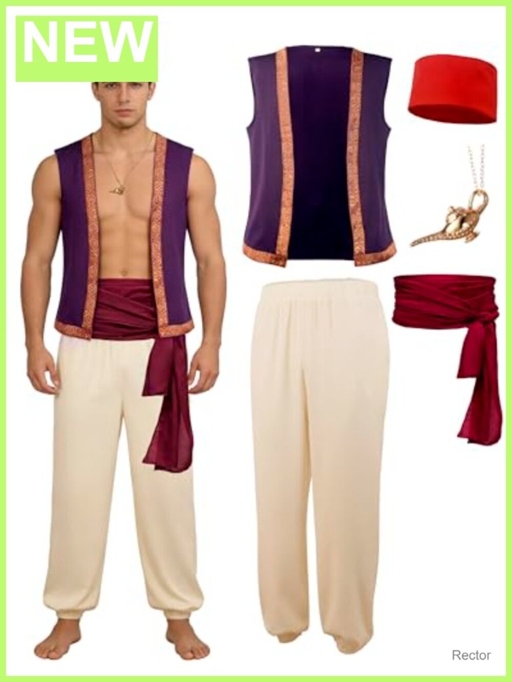 Men's Arabian Prince Costume Set Halloween Cosplay